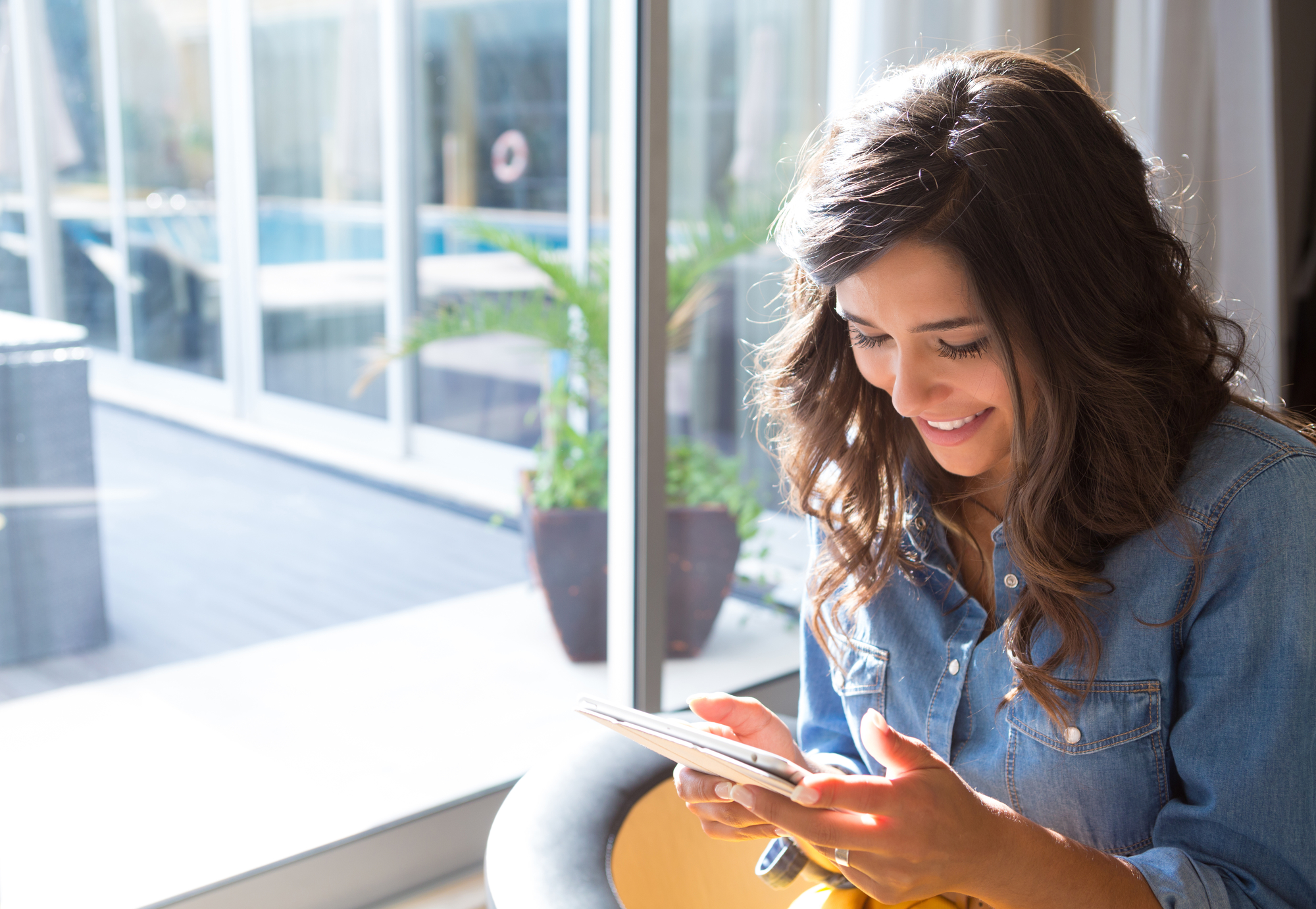 Woman using tablet